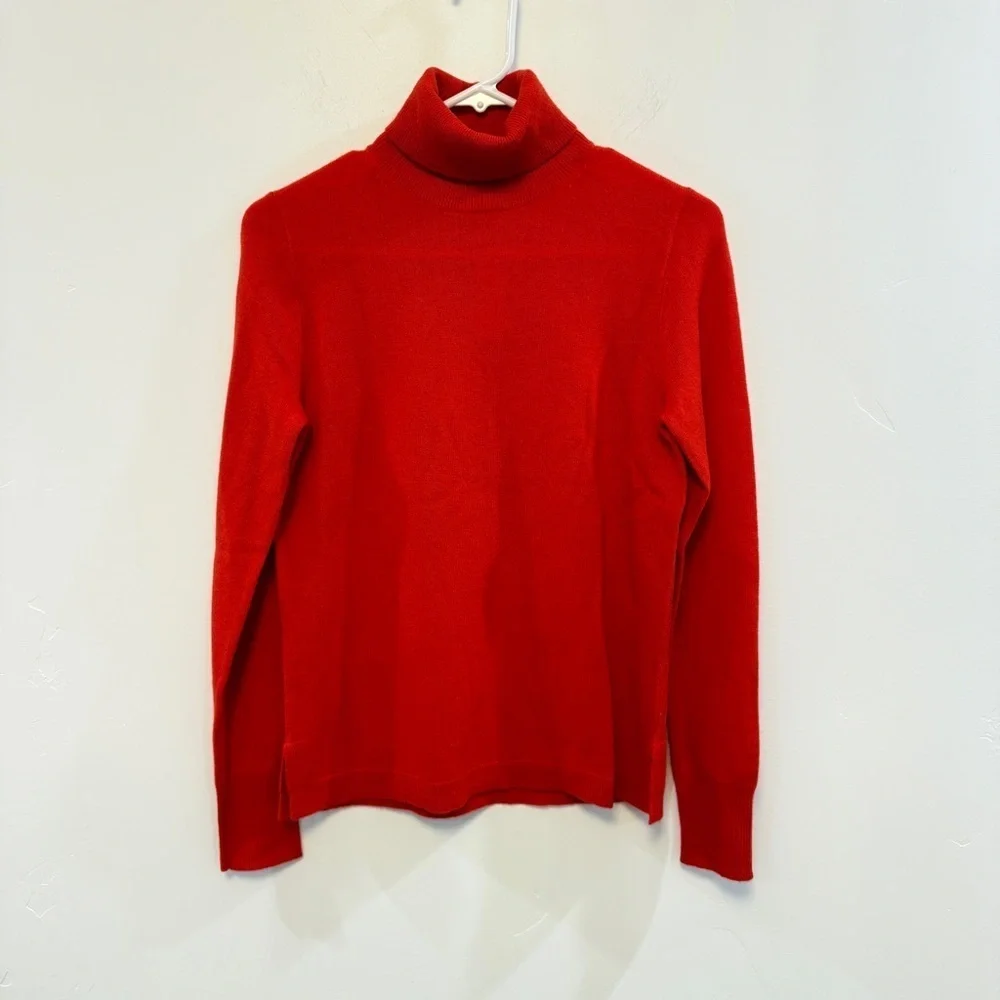 JCREW | NWT red turtleneck sweater 100% Cashmere BRIGHT CERISE